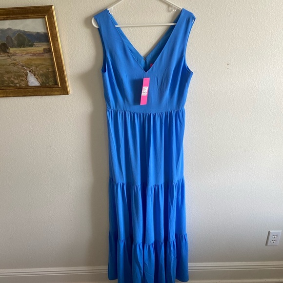 Lilly Pulitzer Maurine Blue Tiered Maxi Dress - Picture 2 of 5